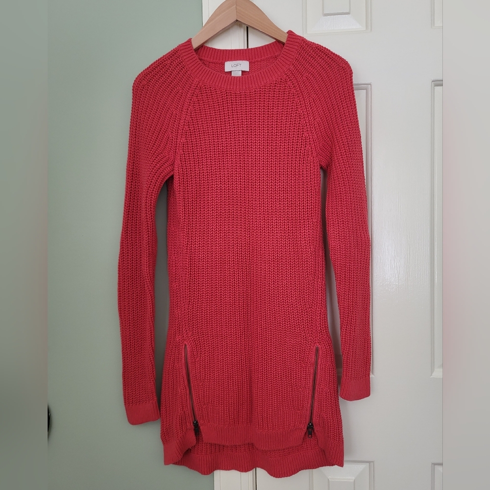 Loft xs coral sweater dress